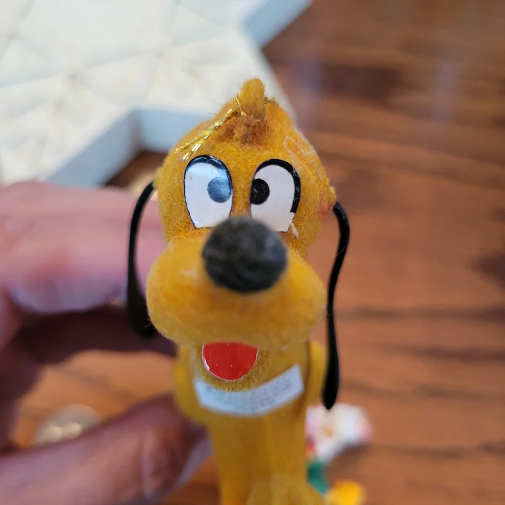 Walt Disney Prod. Vintage Pluto & Disney Donald & Daisy Duck Mini Ornaments
